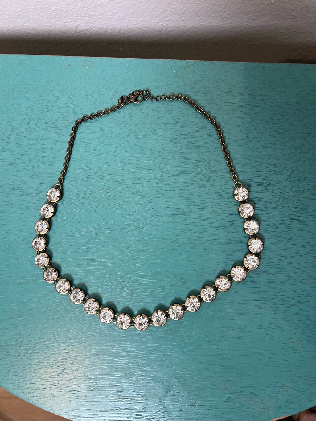 Crystal Tennis Necklace  Clear Crystal Accent